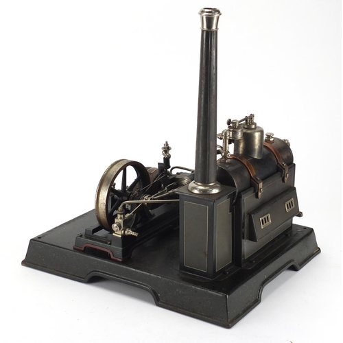 651 - German model steam engine by Marklin Wurtemberg, with wooden crate, 33cm wide
