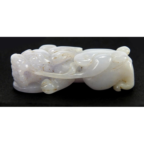 2509 - Chinese white jade carving of a lion, 5.5cm in length