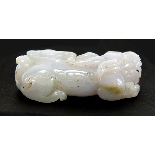 2509 - Chinese white jade carving of a lion, 5.5cm in length