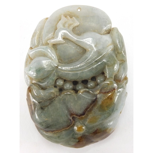 2512 - Chinese pale green jade touch stone, carved with a dragon, 8cm in length