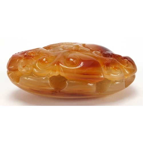 2502 - Chinese agate touch stone carved with a fish, 8cm in length