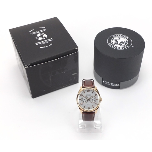 2773 - As new gentleman's Citizen Eco-Drive chronograph wristwatch, with box, 4.2cm in diameter