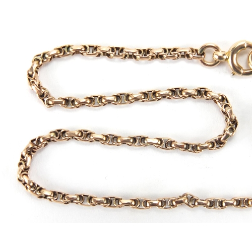 2598 - 9ct gold multi link necklace, 44cm in length, approximate weight 8.4g