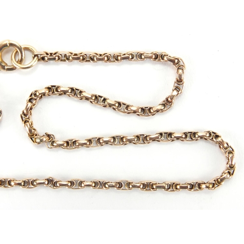 2598 - 9ct gold multi link necklace, 44cm in length, approximate weight 8.4g