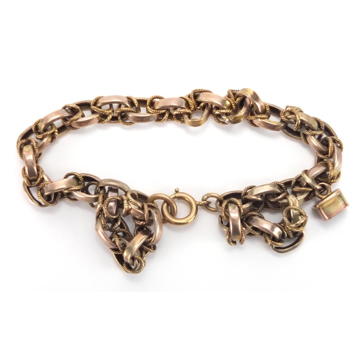 2580 - Unmarked gold multi link bracelet, approximate weight 23.5g