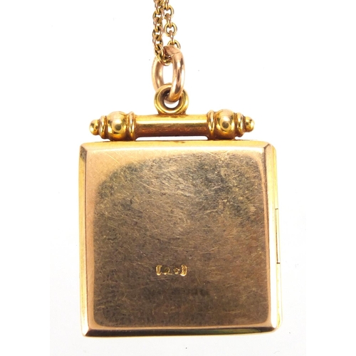 2633 - 9ct gold locket on a 9ct gold necklace, approximate weight 10.4g