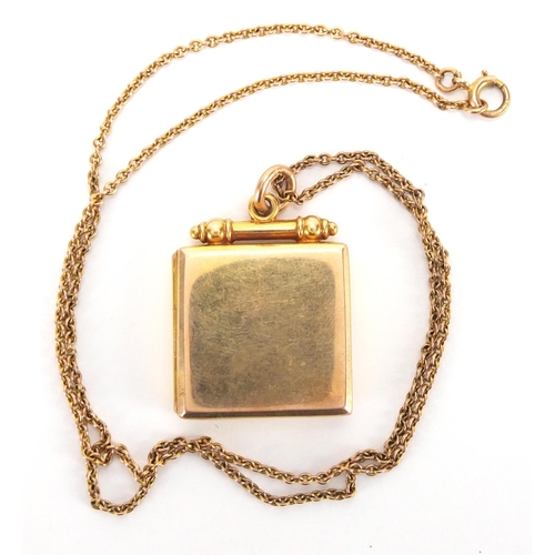 2633 - 9ct gold locket on a 9ct gold necklace, approximate weight 10.4g