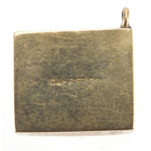 2760 - 9ct gold emergency ten shilling note charm, 1.5cm in length, approximate weight 2.5g