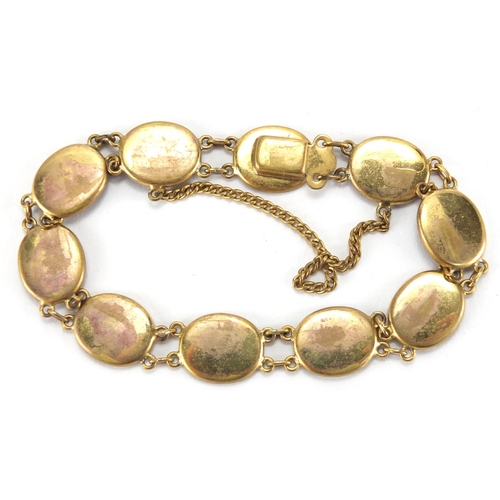 2719 - Japanese Damascene bracelet, with 24ct gold and silver inlay, 18cm in length