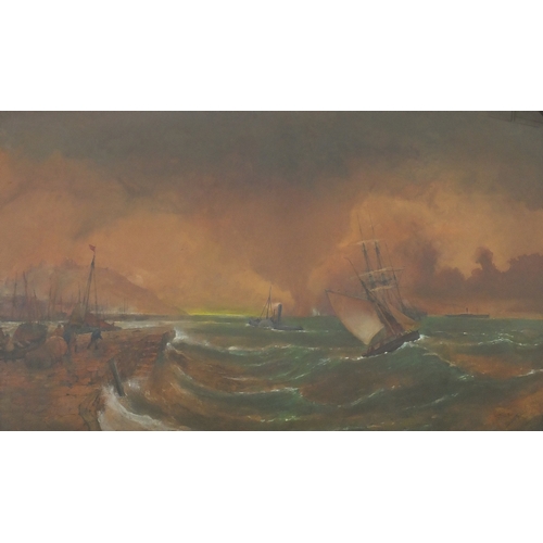 1357 - ** DESCRIPTION AMENDED 7/8 ** Thomas Bushy Hardy RBA - Vessels making for Scarborough Harbour, 19th ... 