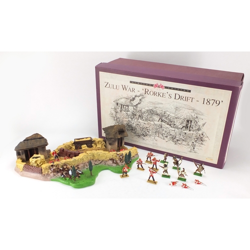 697 - Britains hand painted Zulu War Rorke's Drift diorama, with box, limited edition 1669/2000