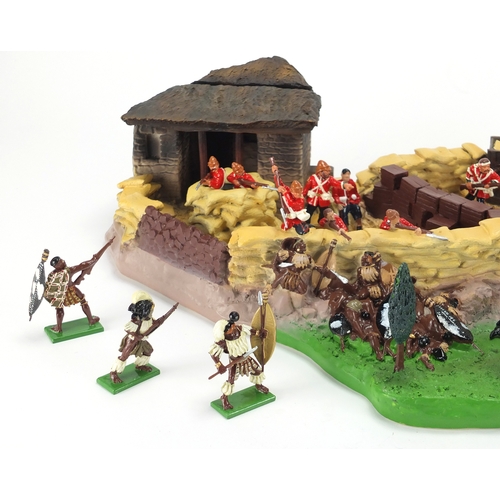 697 - Britains hand painted Zulu War Rorke's Drift diorama, with box, limited edition 1669/2000