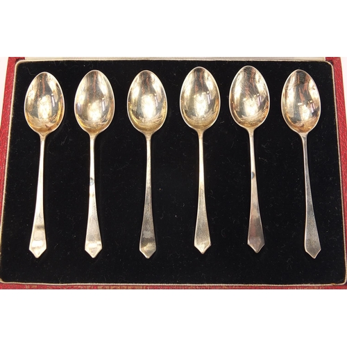 2543 - Silver spoons including two cased sets of six teaspoons and two Georgian mustard spoons, various hal... 