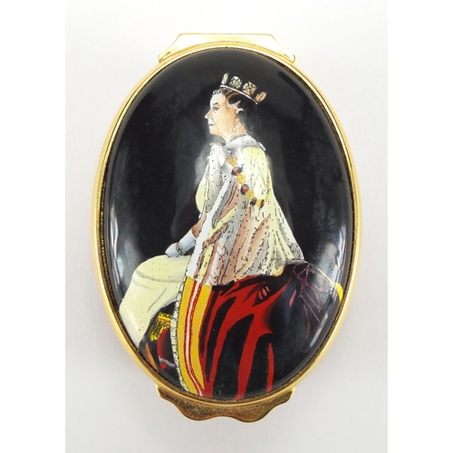 2479 - Halcyon Days enamel trinket box, commemorating the 40th Anniversary of Queen Elizabeth II, limited e... 