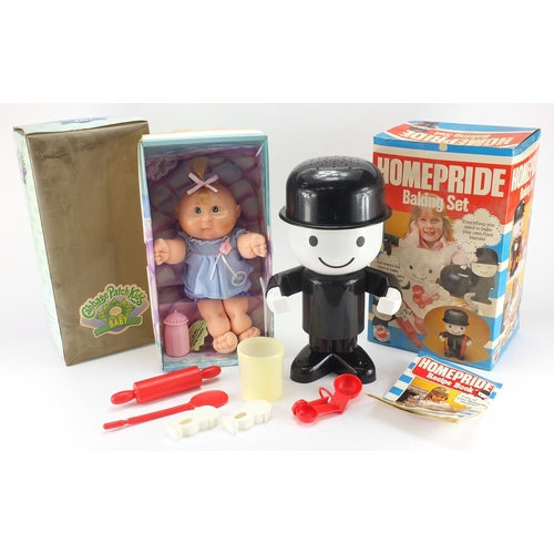 673 - Vintage Homepride baking set and a Cabbage Patch Kids baby by Mattel, both with boxes