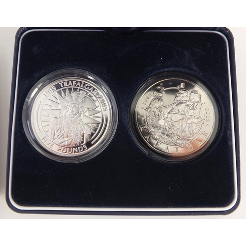 2505 - Coinage including silver National Trust medallion and Welsh silver medallion, each housed in fitted ... 