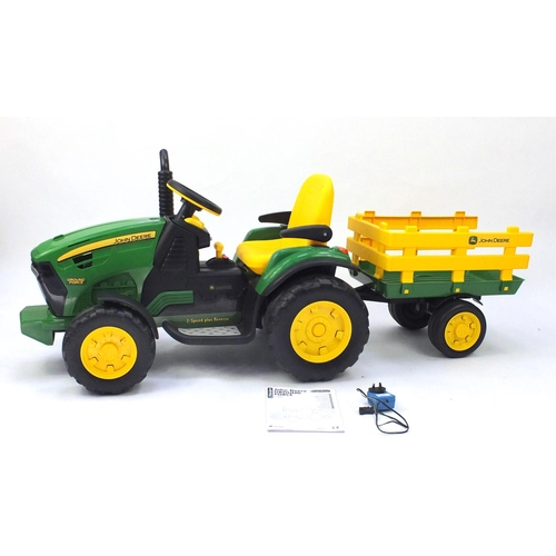 2103A - John Deere ground force 12v electric tractor with trailer