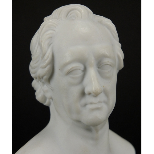 2239 - Meissen Parian bust of Goethe, crossword mark and numbered 46 to the base, 12cm high