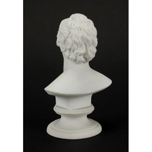 2239 - Meissen Parian bust of Goethe, crossword mark and numbered 46 to the base, 12cm high