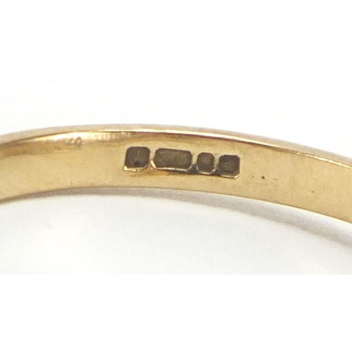 2702 - 9ct gold black and clear stone half eternity ring, size P, approximate weight 2.0g