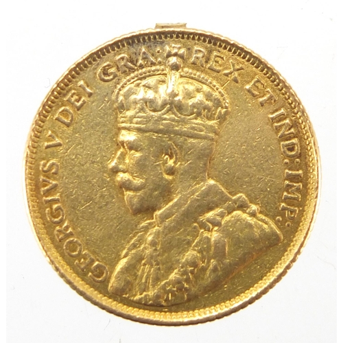 221 - George V Canadian 1913 gold five dollars, approximate weight 8.4g