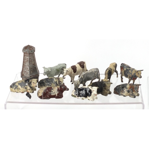 663 - Predominantly British hand painted lead animals and accessories including Britains
