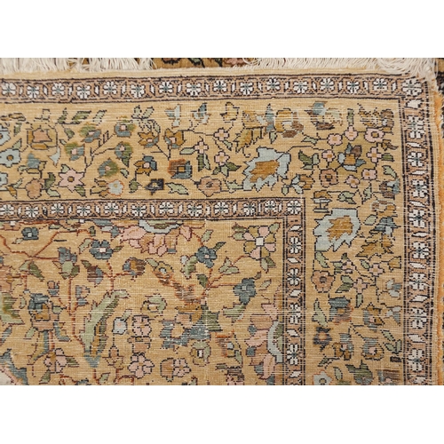 648 - Persian tree of life design silk rug, 150cm x 95cm