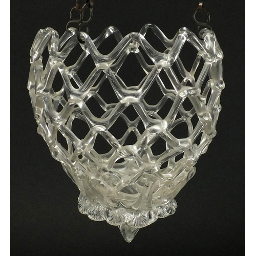768 - 19th century clear glass light pendant, 22cm high