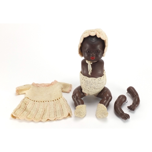 660 - Armand Marseille black bisque headed doll, numbered 362-3K