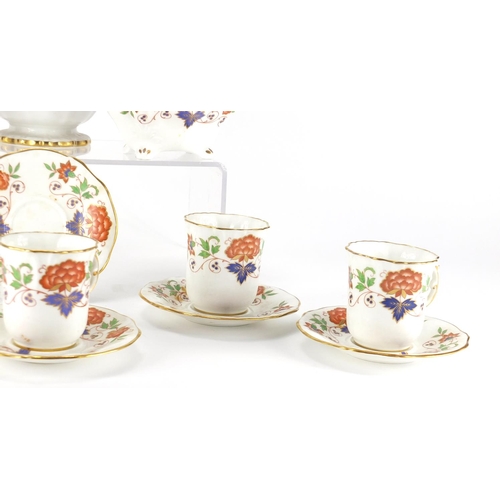 2317 - Hammersley & Co teaware including coffee pot, lidded sugar and milk jug, retailed by T Goode & Co, e... 