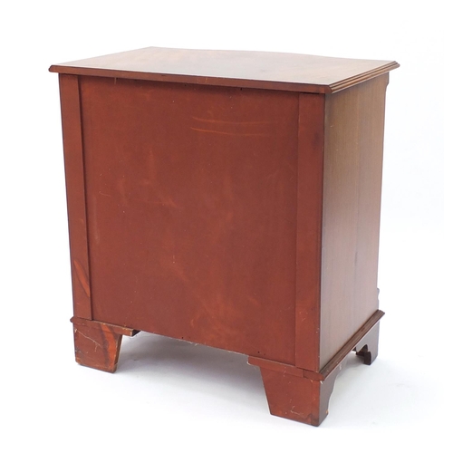2034 - **Description ammended 14-09-18** Mahogany serpentine fronted side cabinet, fitted with brushing sli... 
