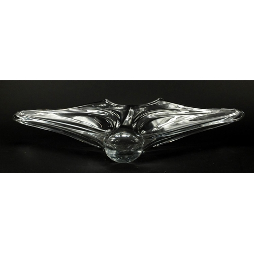 2336 - French clear art glass centre piece by Vannes, 65cm wide