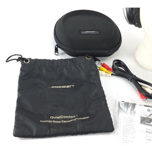 2145 - Pair of Bose QC15 headphones, with protective case