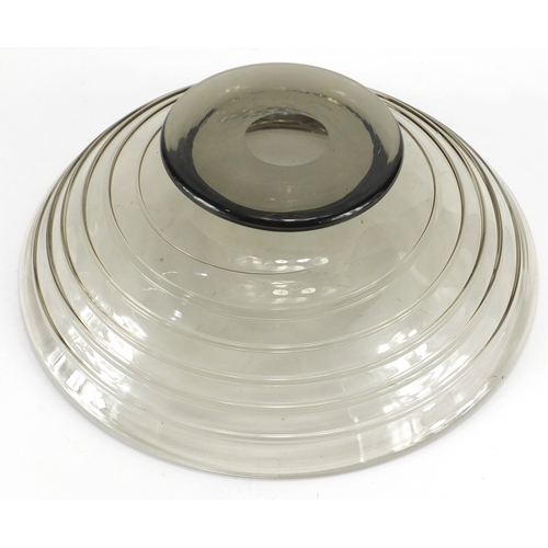 2201 - Whitefriars ribbon footed glass bowl by Tom Hill, 28.5cm in diameter