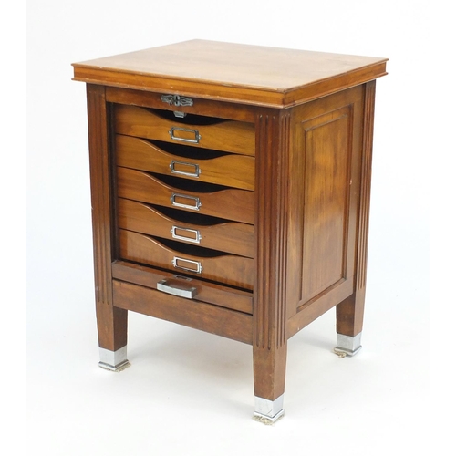 35 - Tambour front chest, enclosing five drawers, 78cm H x 57cm W x 50cm D