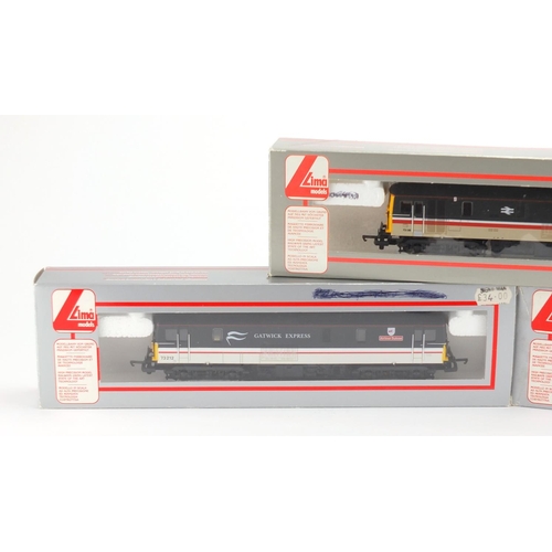 524 - Three Lima OO gauge locomotives with boxes, The Bluebell Railway 73004, Airtour Suisse Gatwick Expre... 