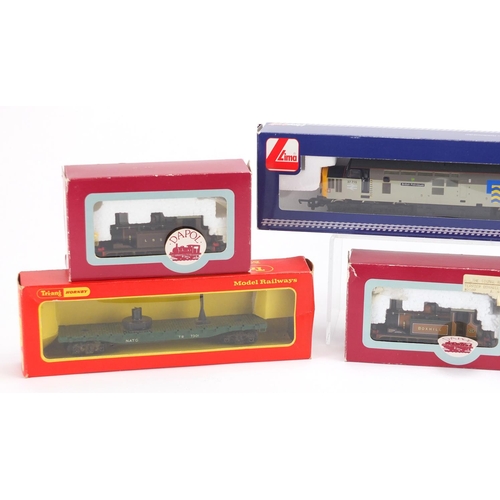 528 - OO gauge model railway with boxes comprising three Dapol locomotives, Boxhill, LBSC & Southern, Bach... 