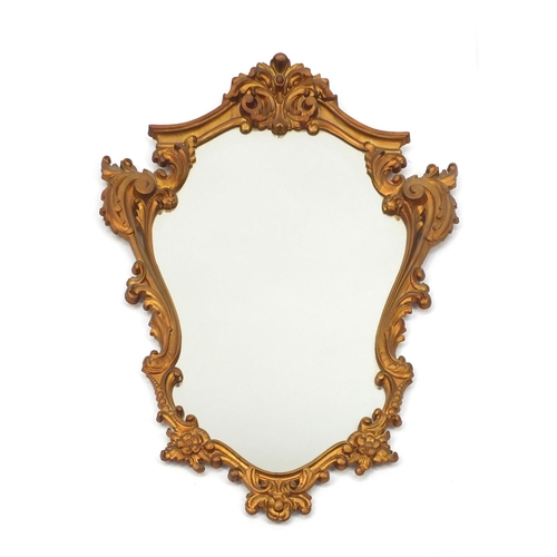 7 - Ornate gilt framed mirror, 75cm high x 53cm wide