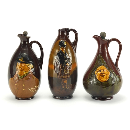 973 - Three Royal Doulton Kingsware Dewar's Whisky decanters, including Sporting Squire and The McNab, fac... 