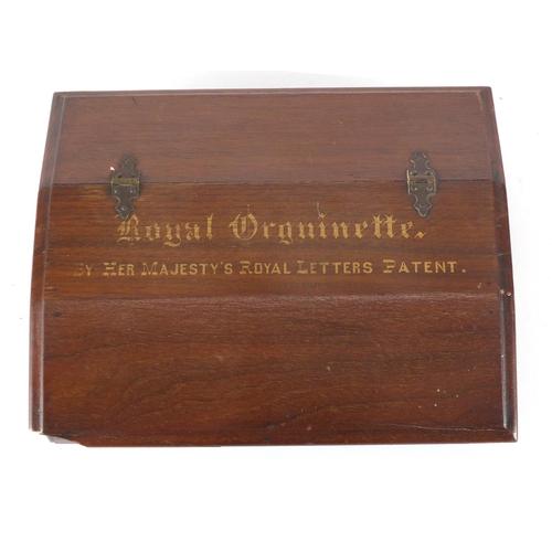 2044 - Victorian Organette with mahogany wooden crate