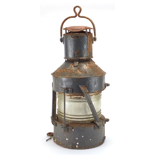 62 - Best & Lloyd Limited ships lantern, Anchor Patt 5902 1943, 54cm high