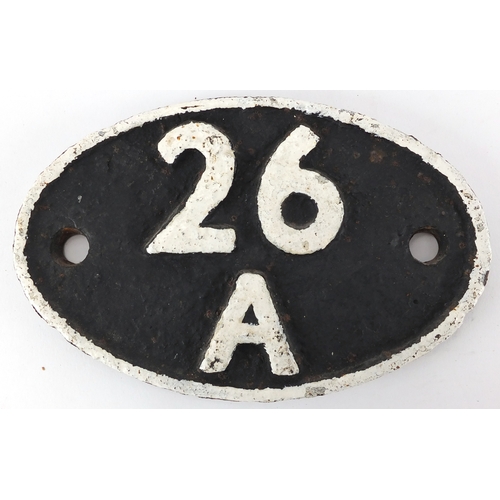 869 - Cast iron Railway sign 26A, 19cm in length