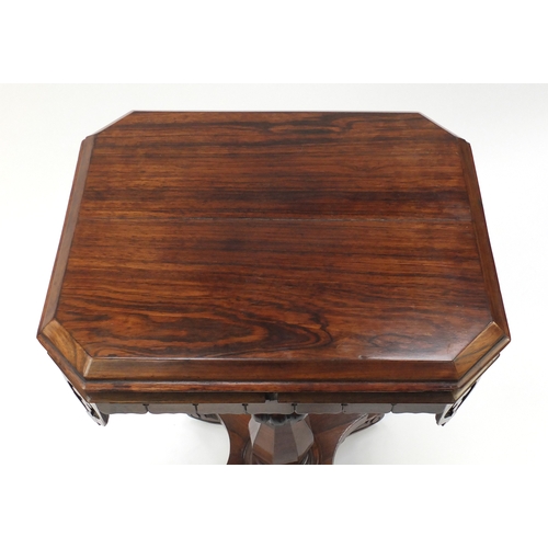 2006 - Victorian rosewood sewing table with fitted interior, 75.5cm high