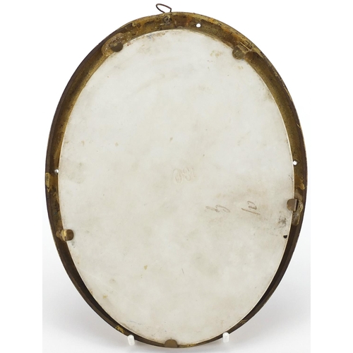 2063 - 19th century oval porcelain plaque in the style of Sevres, finely hand painted with a portrait of a ... 