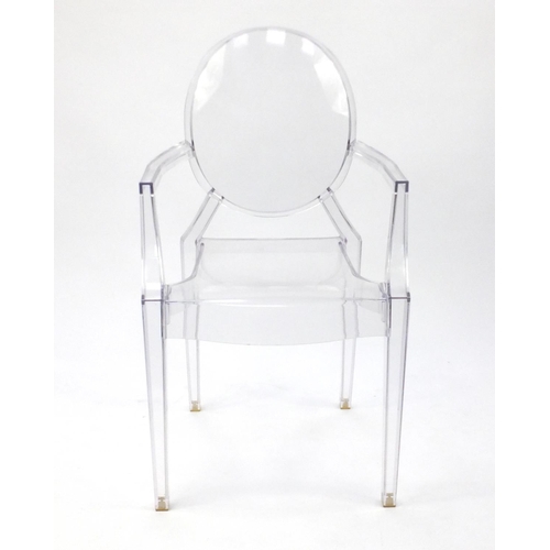 2118 - Kartell Louis Ghost Perspex chair designed by Philippe Starck, 93cm high