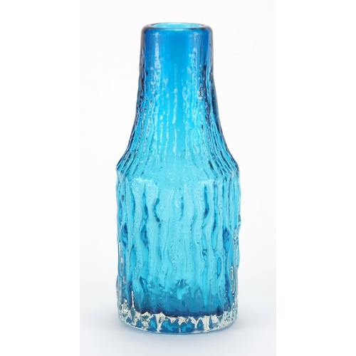 896 - Whitefriars kingfisher blue textured bottle vase, designed by Geoffrey Baxter, 20cm high