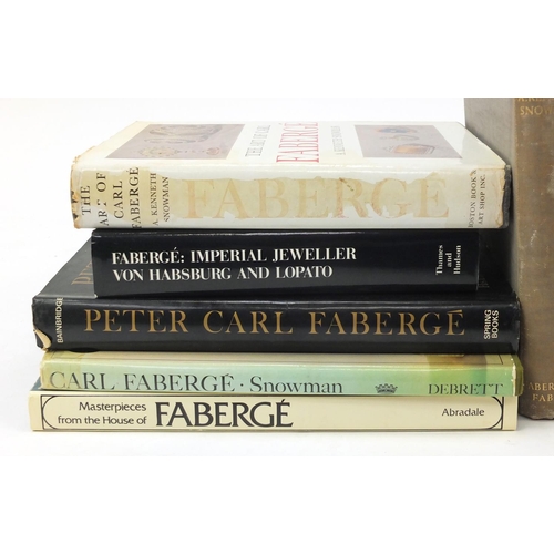 1042A - Group of Peter Carl Fabergé reference books, mostly hardback including Faberge and the Russian Maste... 