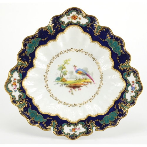 815 - 19th century Royal Crown Derby triangular shallow dish, retailed by Phillips of London factory marks... 