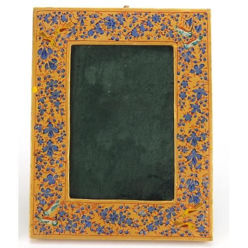 741 - Two Middle Eastern easel photo frames including an example with ivory and micro mosaic inlay, the la... 