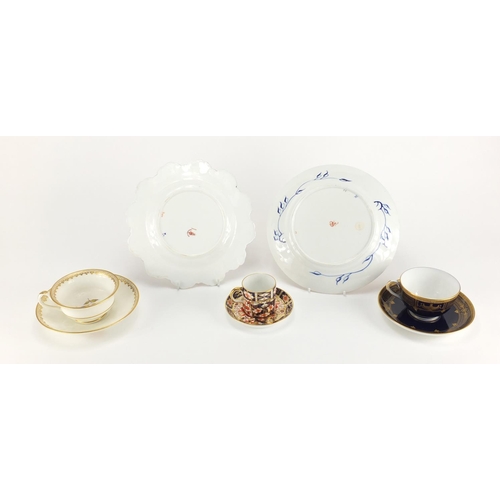 820 - 19th century and later teaware including Royal Crown Derby Imari pattern plates, coffee can and sauc... 